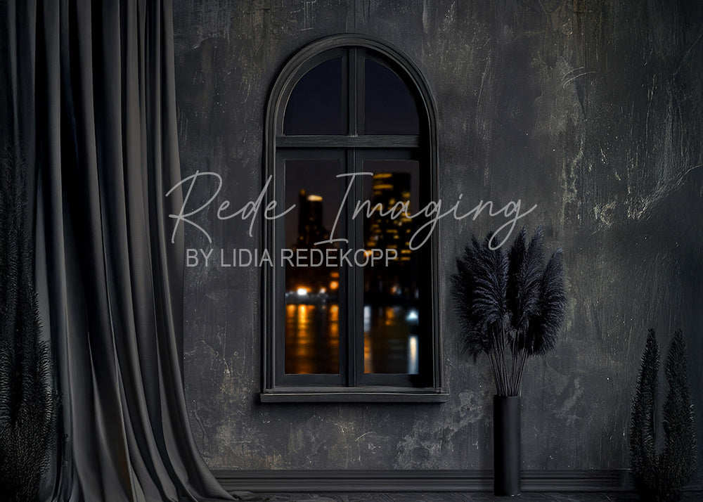 Avezano Dark Night Window Interior Photography Backdrop Designed By Lidia Redekopp