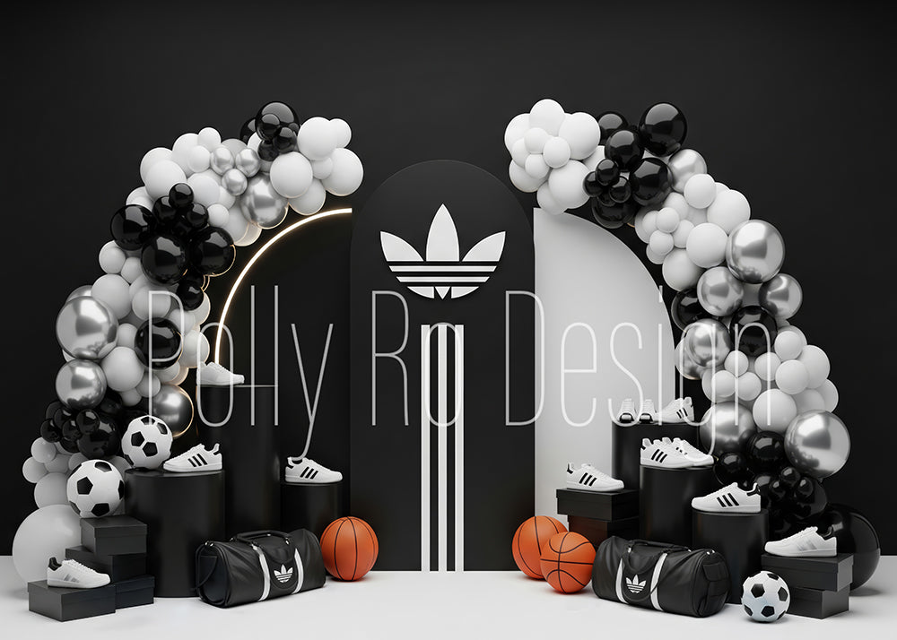 Toile de fond pour photographie de baiser de roses et de ballons de la Saint-Valentin d'Avezano conçue par Polly Ro Design