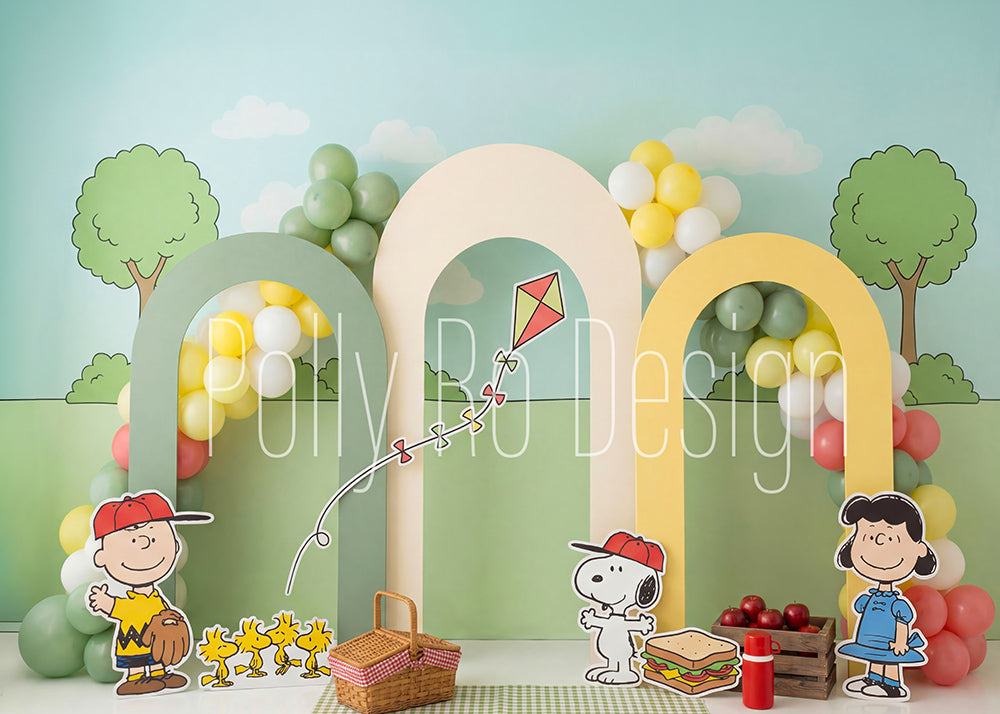 Toile de fond pour photographie de baiser de roses et de ballons de la Saint-Valentin d'Avezano conçue par Polly Ro Design