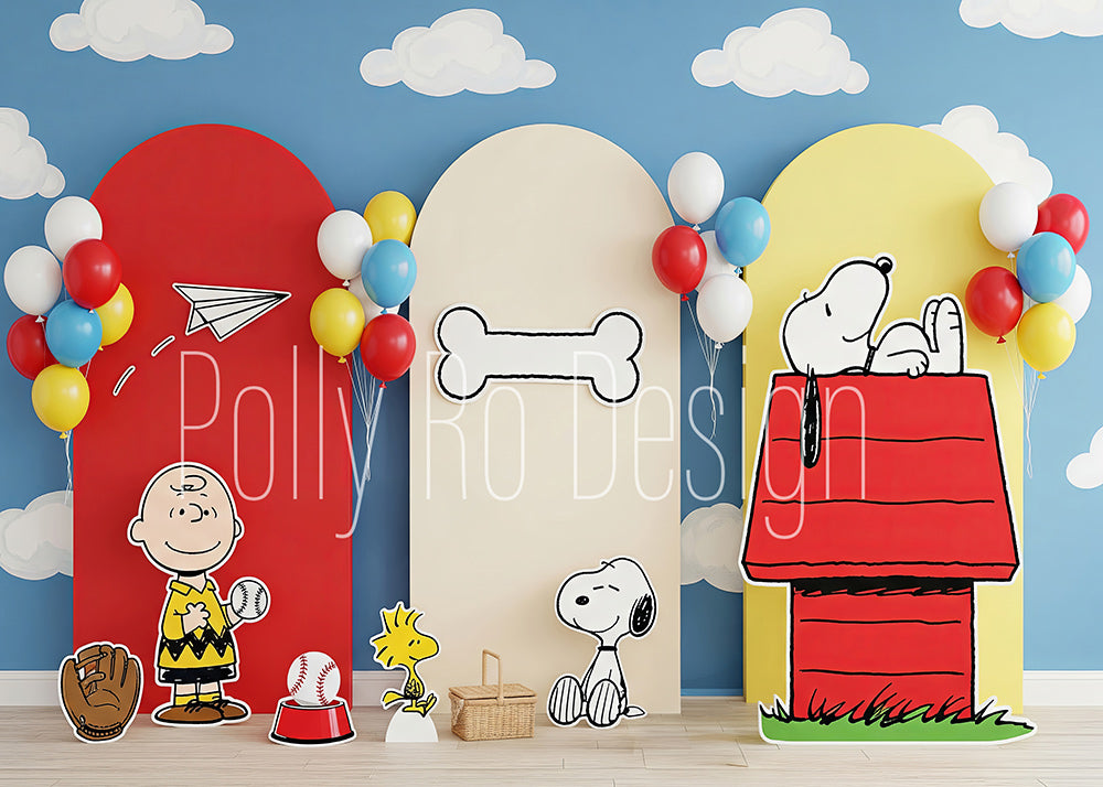 Toile de fond pour photographie de baiser de roses et de ballons de la Saint-Valentin d'Avezano conçue par Polly Ro Design