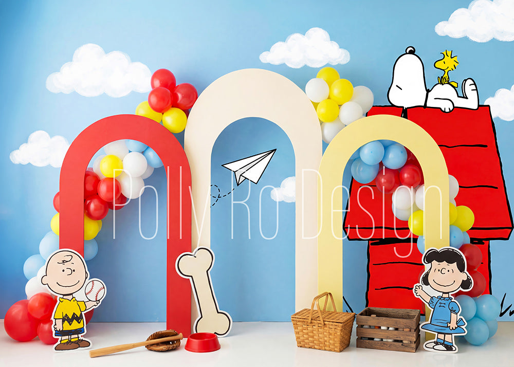 Avezano Peanuts Snoopy Doghouse Baseball Photography Backdrop Designed By Polly Ro Design