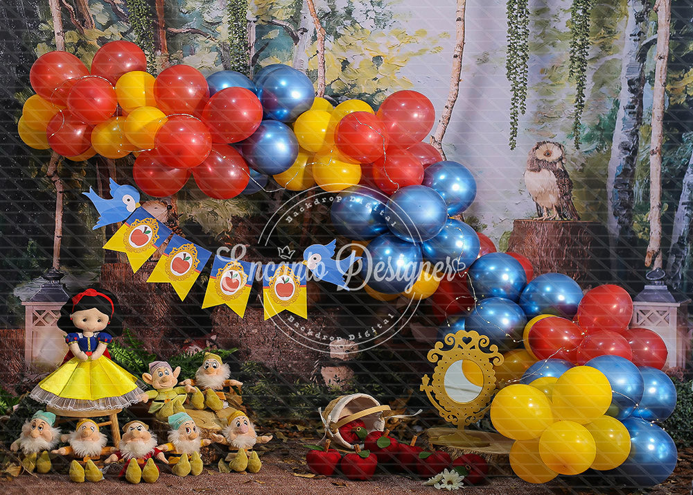 Avezano Snow White Forest Balloon Photography Background By Encanto Designer