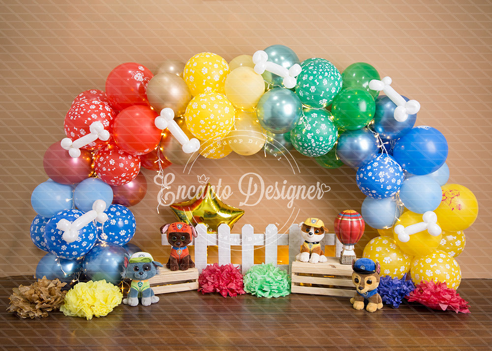 Avezano Paw Patrol Dog Paw Print Balloon Photography Background By Encanto Designer