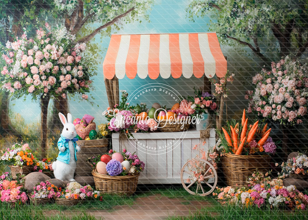 Avezano Easter Bunny Flower Market Carrot Photography Background By Encanto Designer