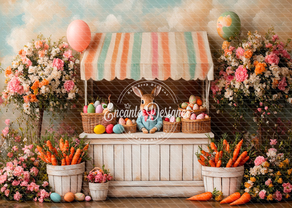 Avezano Easter Bunny Flower Stand Carrot Photography Background By Encanto Designer