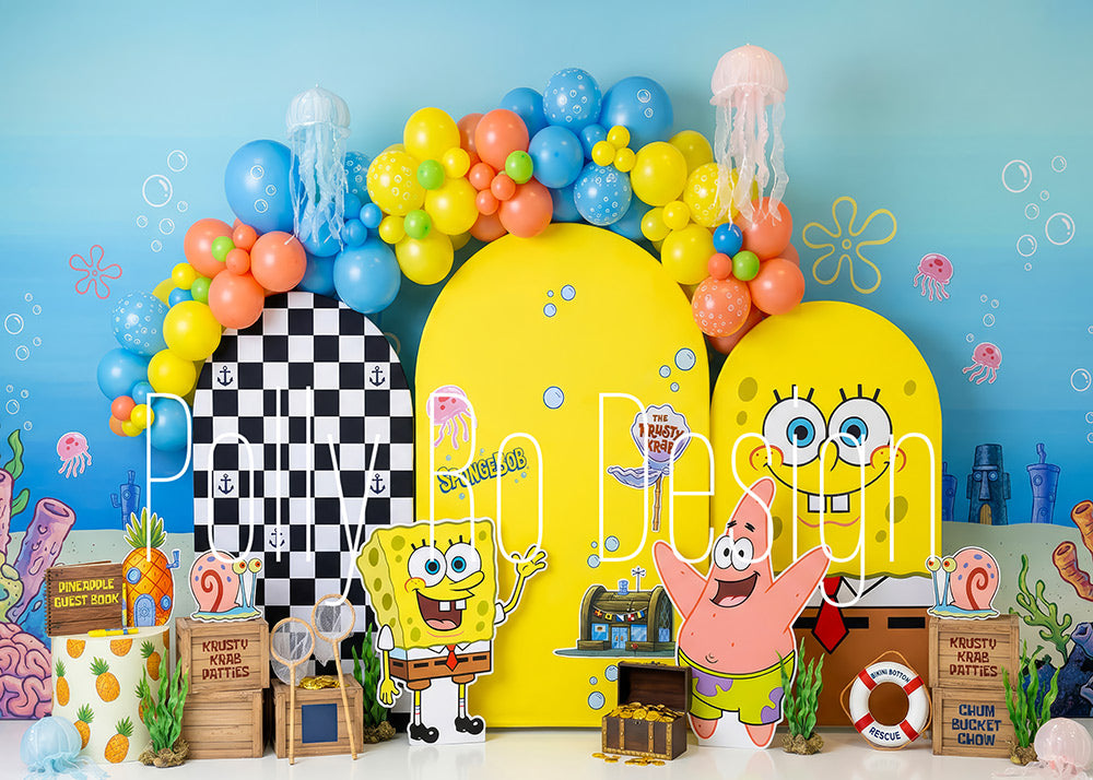 Avezano SpongeBob Underwater Photography Backdrop Designed By Polly Ro Design