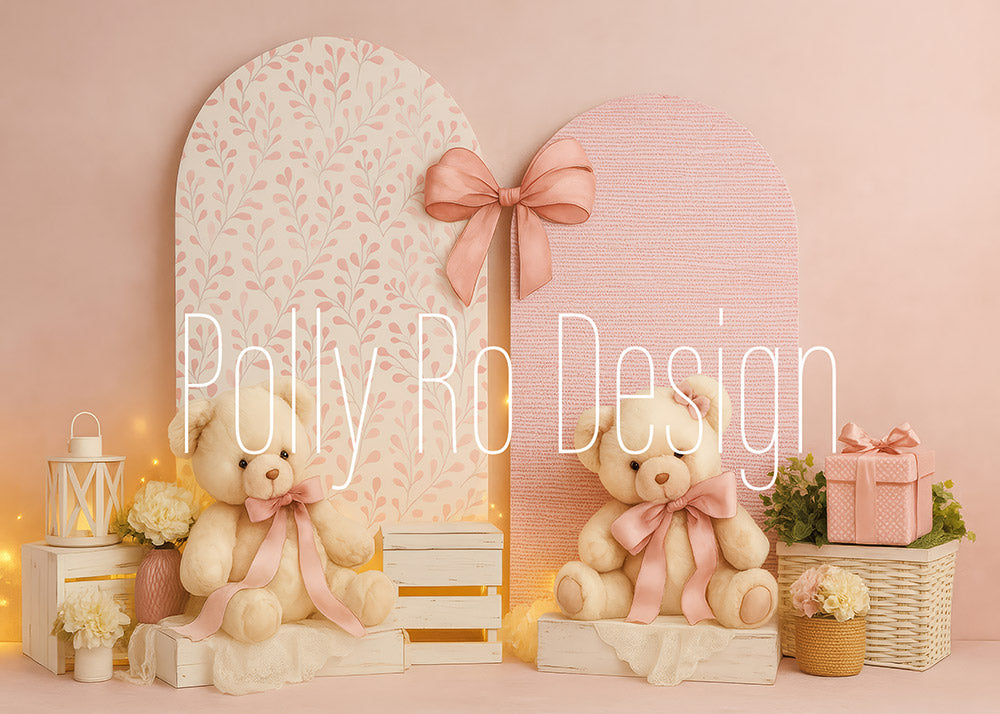 Toile de fond pour photographie de baiser de roses et de ballons de la Saint-Valentin d'Avezano conçue par Polly Ro Design