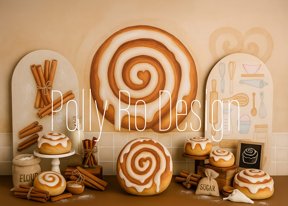 Avezano Cinnamon Roll Bakery Photography Backdrop Designed By Polly Ro Design