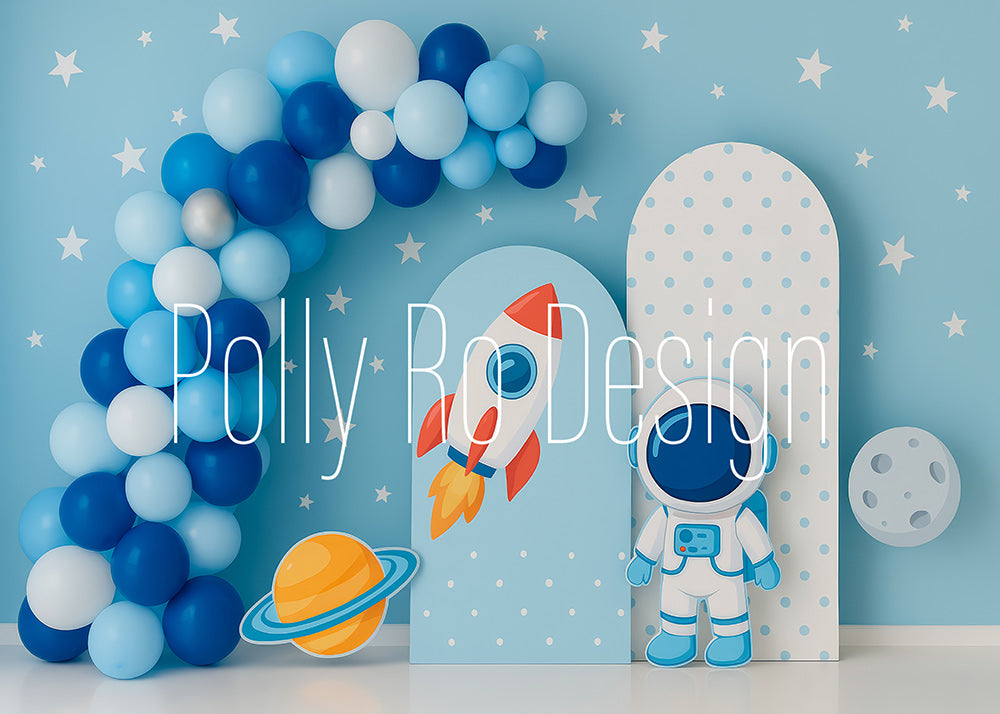 Avezano Astronaut Space Rocket Photography Backdrop Designed By Polly Ro Design