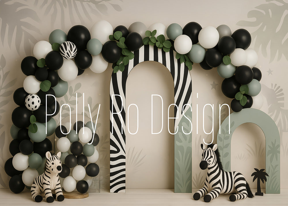 Toile de fond pour photographie de baiser de roses et de ballons de la Saint-Valentin d'Avezano conçue par Polly Ro Design