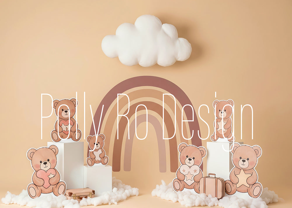 Avezano Boho Rainbow Teddy Bear Photography Backdrop Designed By Polly Ro Design