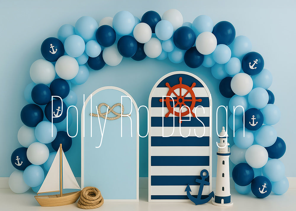 Avezano Nautical Anchor Balloon Photography Backdrop Designed By Polly Ro Design