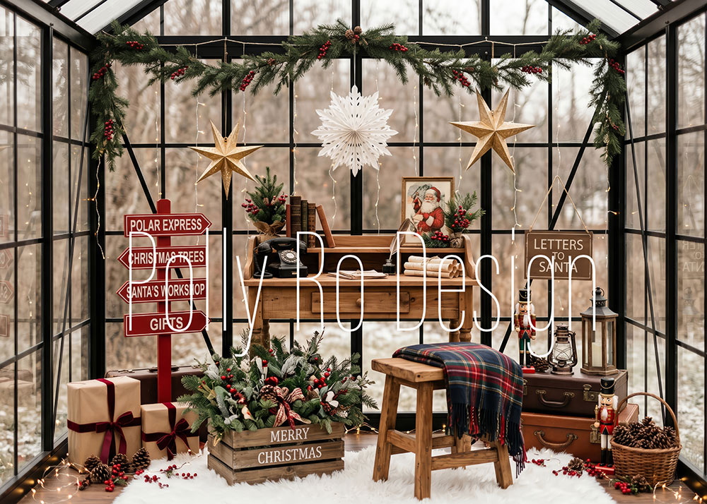 Avezano Greenhouse Polar Express Christmas Photography Backdrop Designed By Polly Ro Design