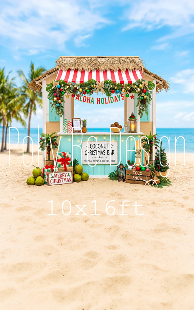 Avezano Tropical Beach Aloha Christmas Photography Backdrop Designed By Polly Ro Design