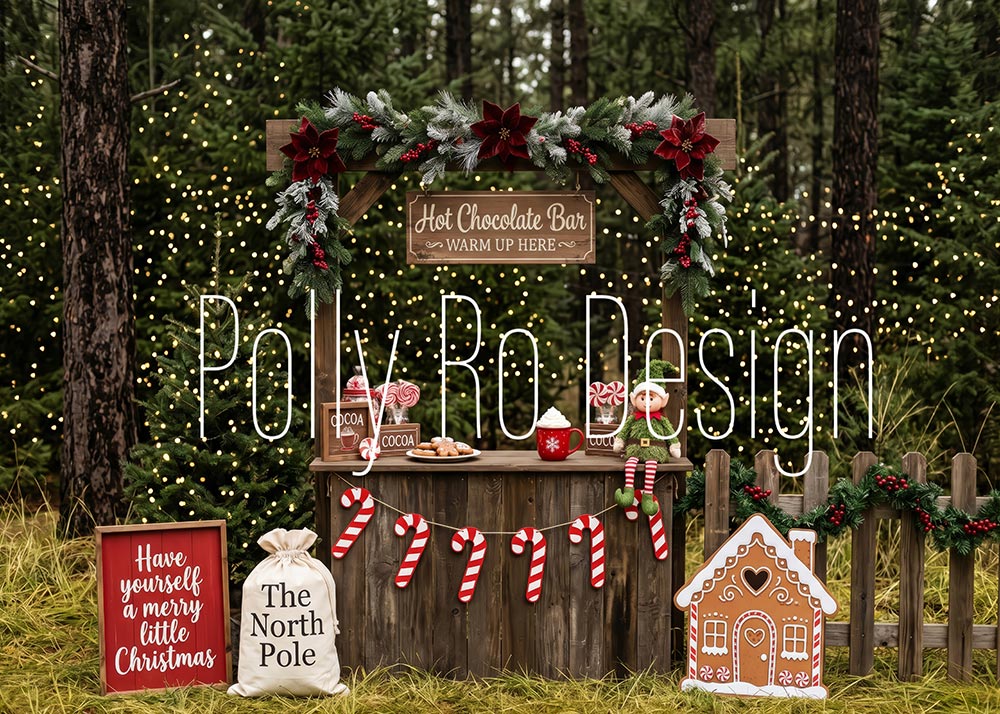 Avezano Forest Hot Chocolate Bar Christmas Photography Backdrop Designed By Polly Ro Design