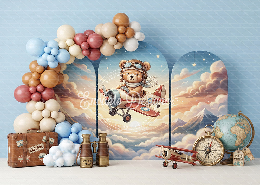 Avezano Airplane Pilot Bear Explorer Photography Background By Encanto Designer
