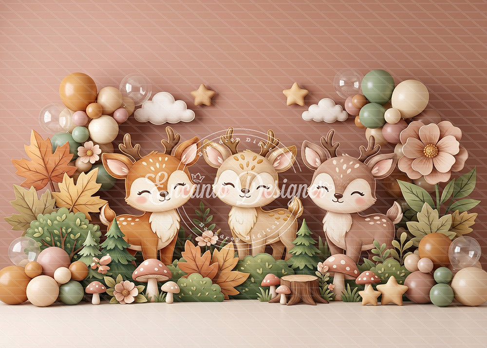 Avezano Autumn Deer Forest Photography Background By Encanto Designer