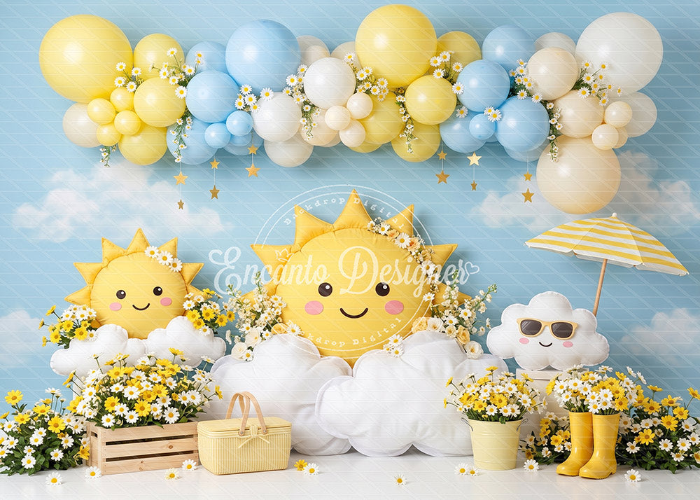 Avezano Sunshine Daisy Summer Photography Background By Encanto Designer