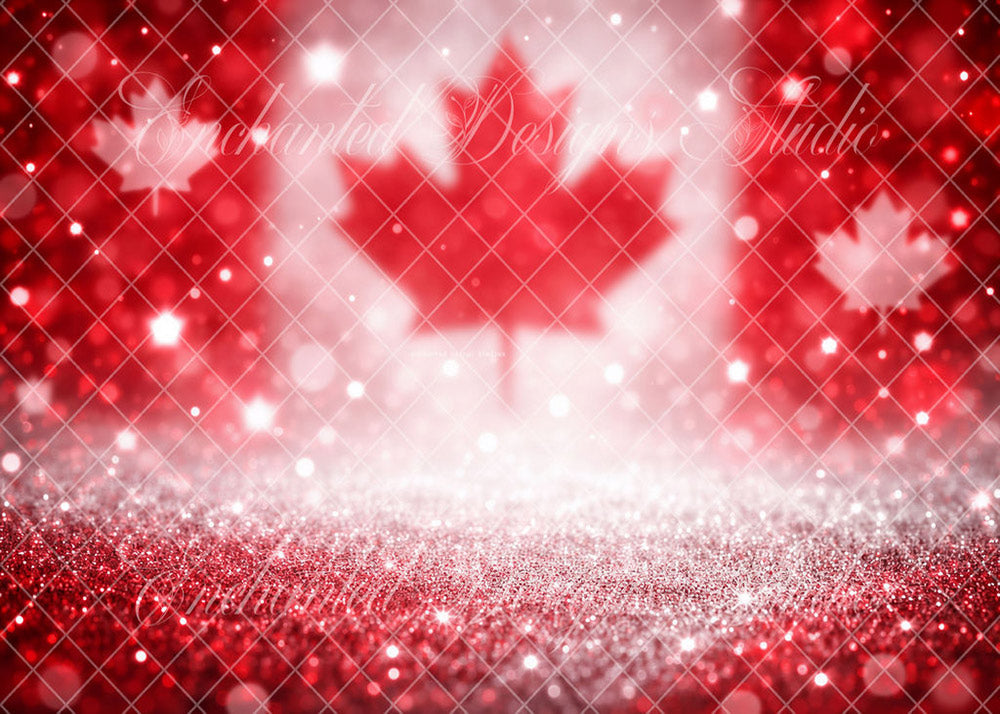 Avezano Canada Maple Leaf Glitter Backdrop Designed By Enchanted Design Studio
