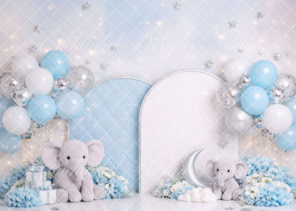 Avezano Blue Elephant Baby Shower Backdrop Designed By Enchanted Design Studio