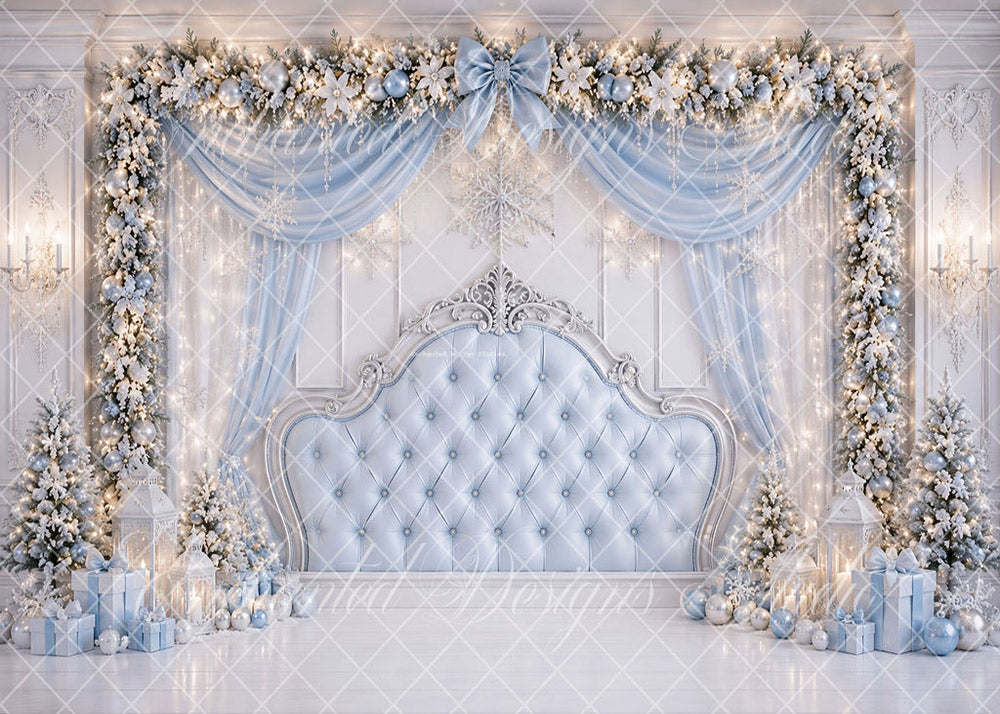 Avezano Light Blue Christmas Bedhead Backdrop Designed By Enchanted Design Studio