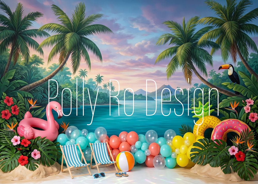 Avezano Tropical Jungle Beach Photography Backdrop Designed By Polly Ro Design