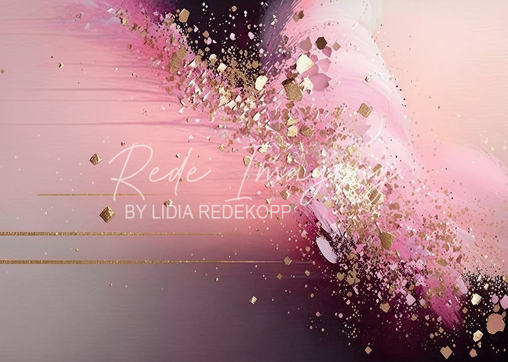 Avezano Pink Mauve Gold Glitter Stroke Photography Backdrop Designed By Lidia Redekopp