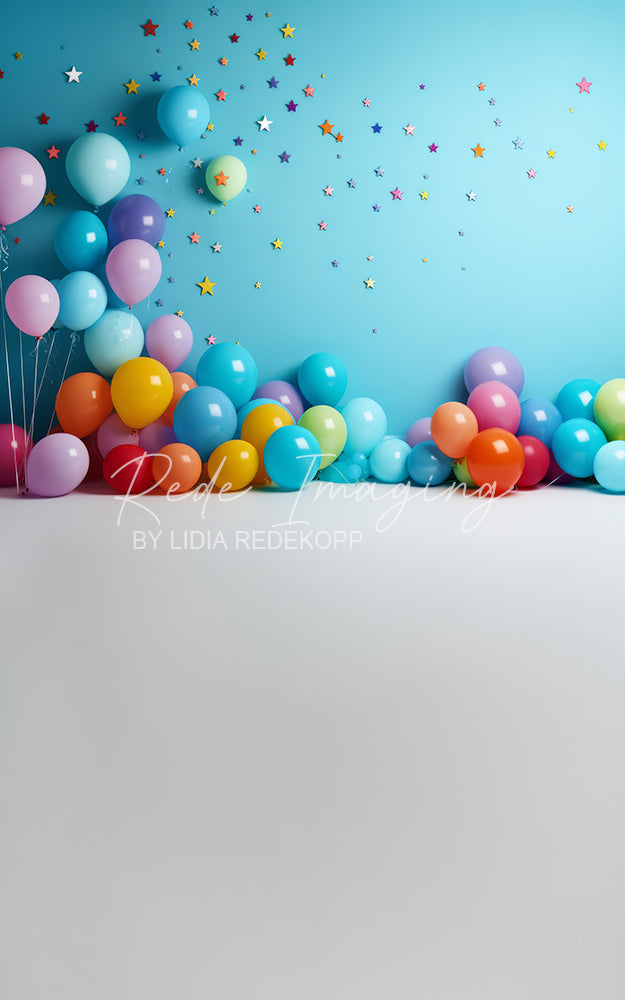Avezano Blue Wall Color Star Balloon Party Photography Backdrop Designed By Lidia Redekopp