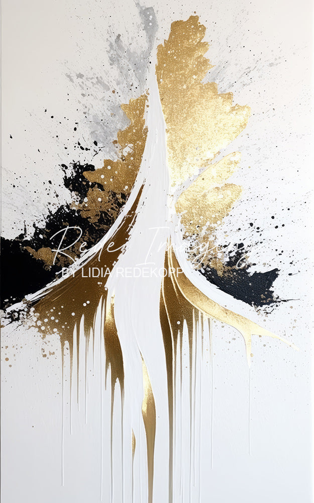 Avezano Black Gold Splash Abstract Brush Photography Backdrop Designed By Lidia Redekopp