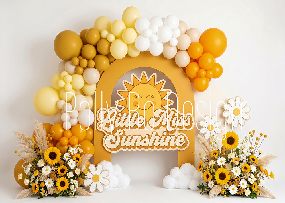 Avezano Little Miss Sunshine Daisy Sun Balloon Arch Photography Backdrop Designed By Polly Ro Design
