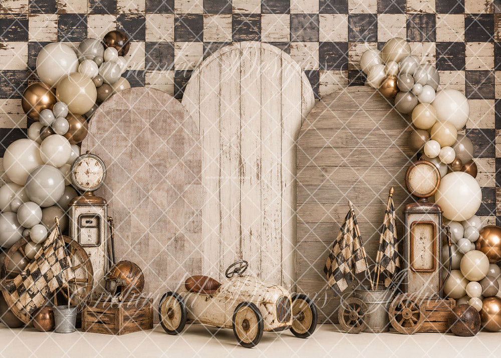 Avezano Vintage Race Car Balloon Backdrop Designed By Enchanted Design Studio