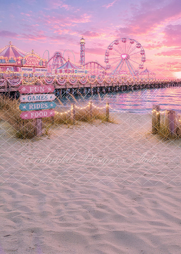 Avezano Sunset Beach Carnival Pier Backdrop Designed By Enchanted Design Studio