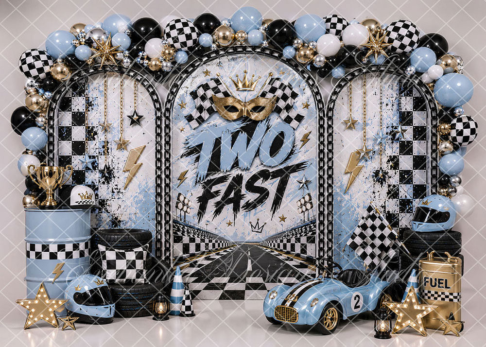 Avezano Two Fast Race Car Arch Backdrop Designed By Enchanted Design Studio