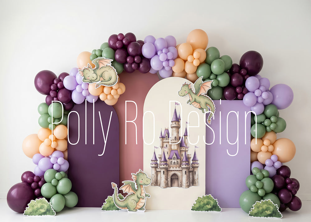 Toile de fond pour photographie de baiser de roses et de ballons de la Saint-Valentin d'Avezano conçue par Polly Ro Design