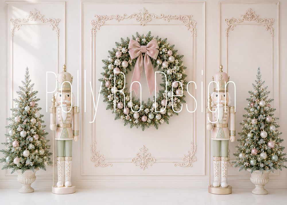 Avezano Pastel Nutcracker Christmas Photography Backdrop Designed By Polly Ro Design