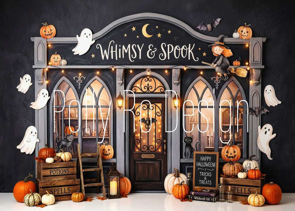 Avezano Whimsy Witch House Halloween Photography Backdrop Designed By Polly Ro Design