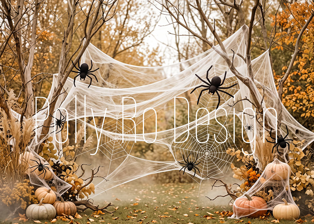 Avezano Outdoor Spider Web Fall Halloween Photography Backdrop Designed By Polly Ro Design