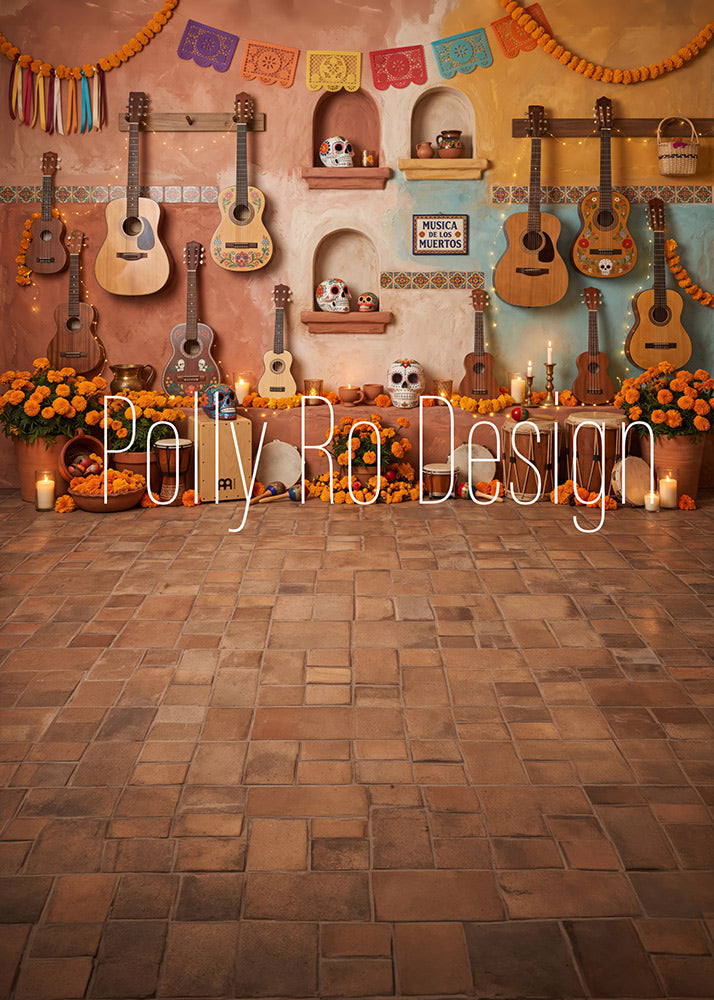 Avezano Mexican Guitar Altar Photography Backdrop Designed By Polly Ro Design
