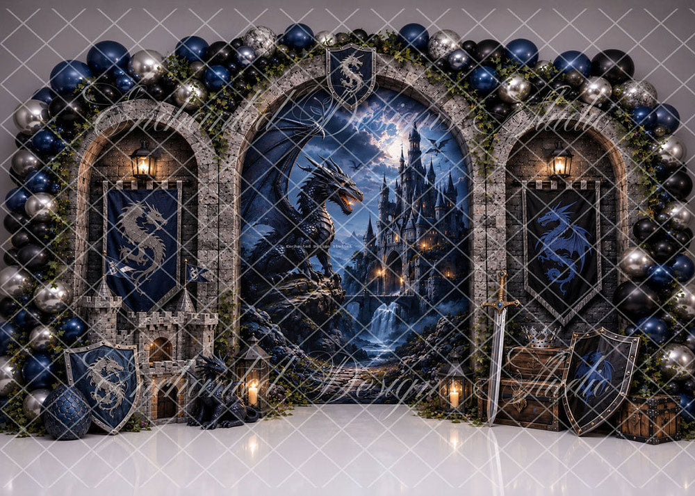 Avezano Dark Dragon Castle Balloon Arch Fantasy Backdrop Designed By Enchanted Design Studio