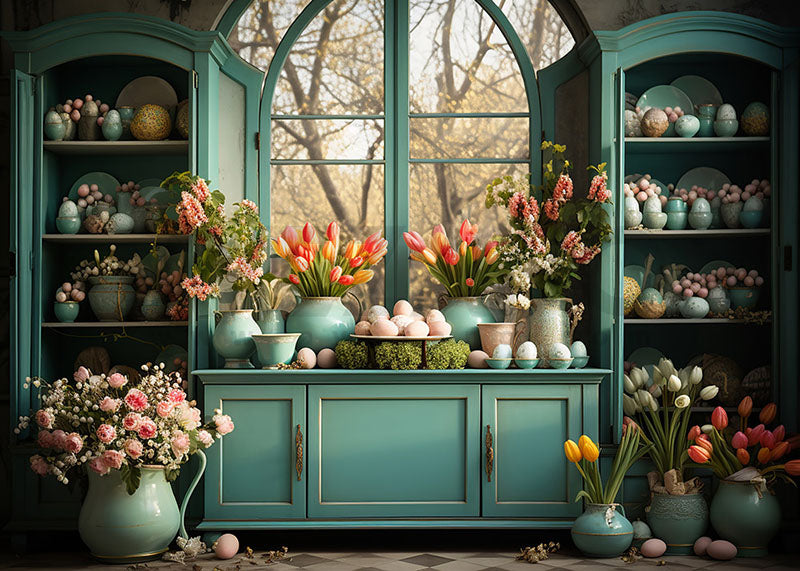 Avezano Spring Easter Pink Tulip and Egg Photography Backdrop