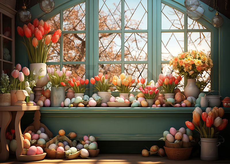 Avezano Spring Easter Tulip Room Decoration Photography Backdrop