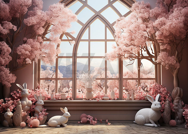 Avezano Spring Easter Flowers Outside the Window Photography Backdrop