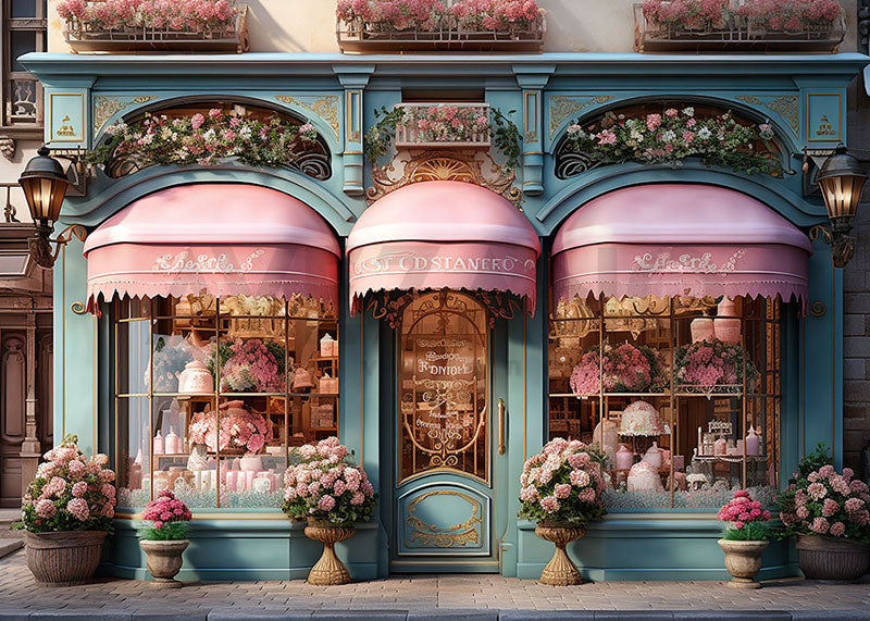 Avezano Spring Pink Flowers Shop Photography Backdrop