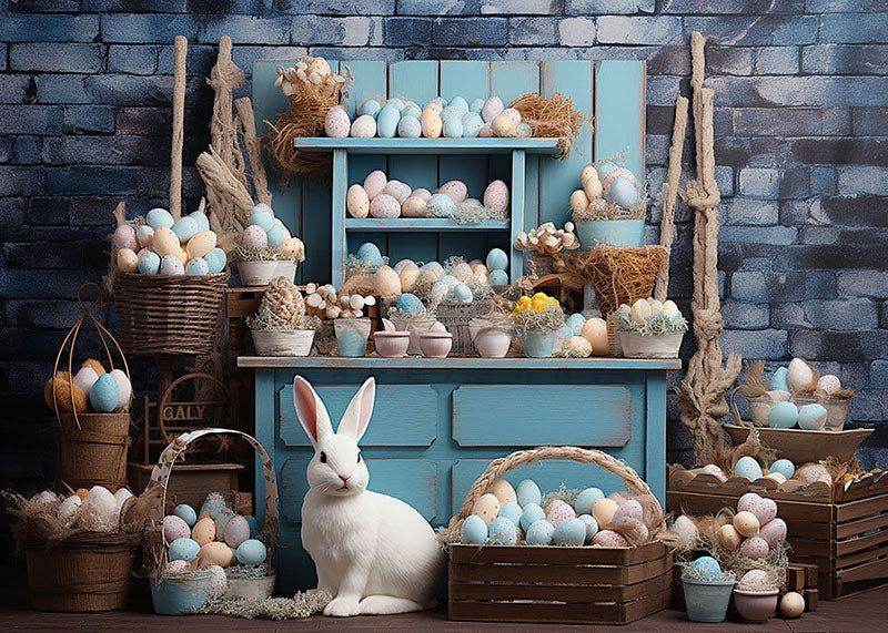 Avezano Easter Egg Blue Cabinet Photography Backdrop