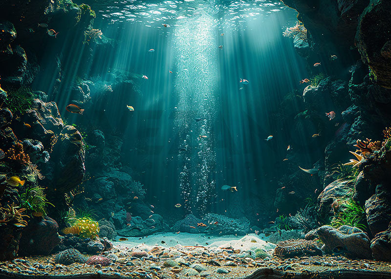 Avezano Summer Seabed and Small Fish Photography Backdrop