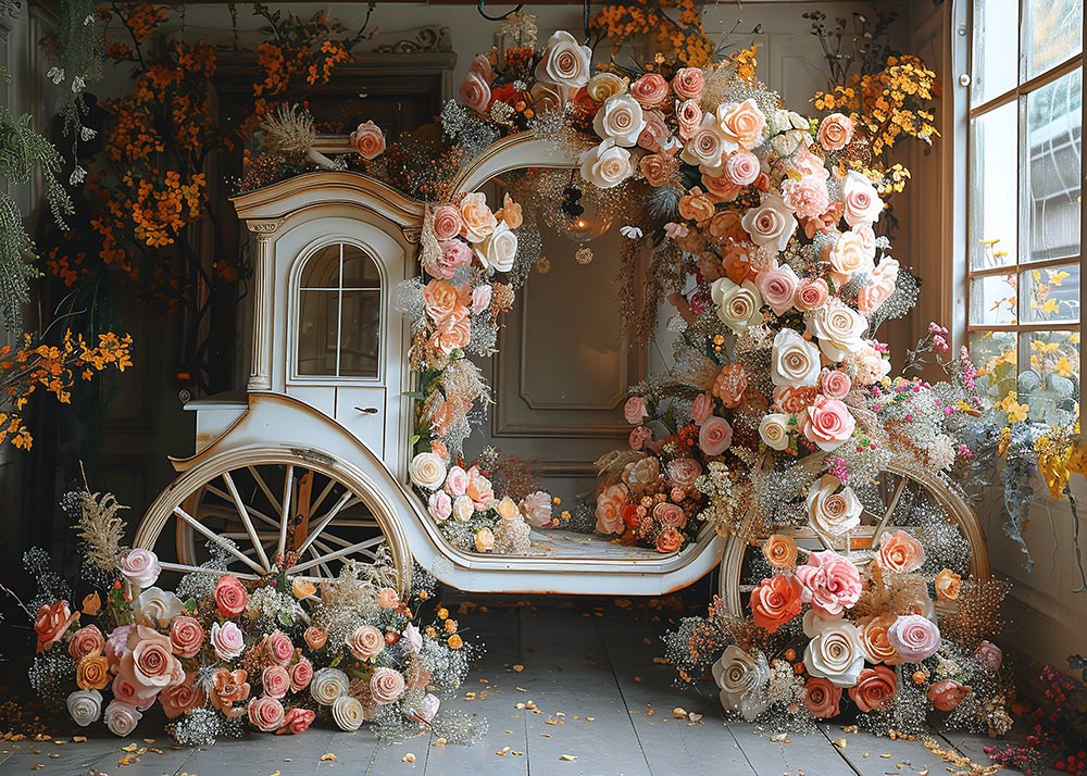 Les fleurs printanières d'Avezano décorent la toile de fond de la photographie de voiture