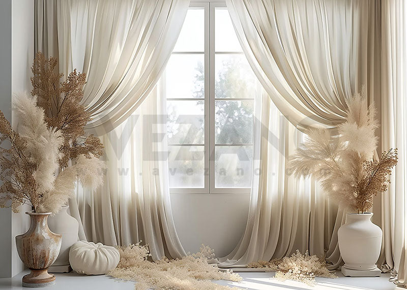 Avezano Spring Bohemian White Curtain Windows Mother&