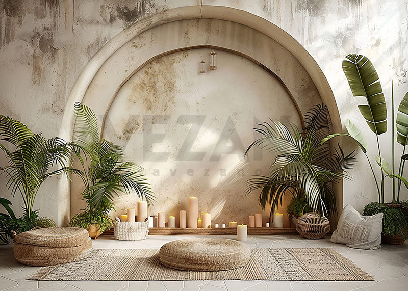 Avezano Bohemian Arch Wall and Tatami Photography Backdrop