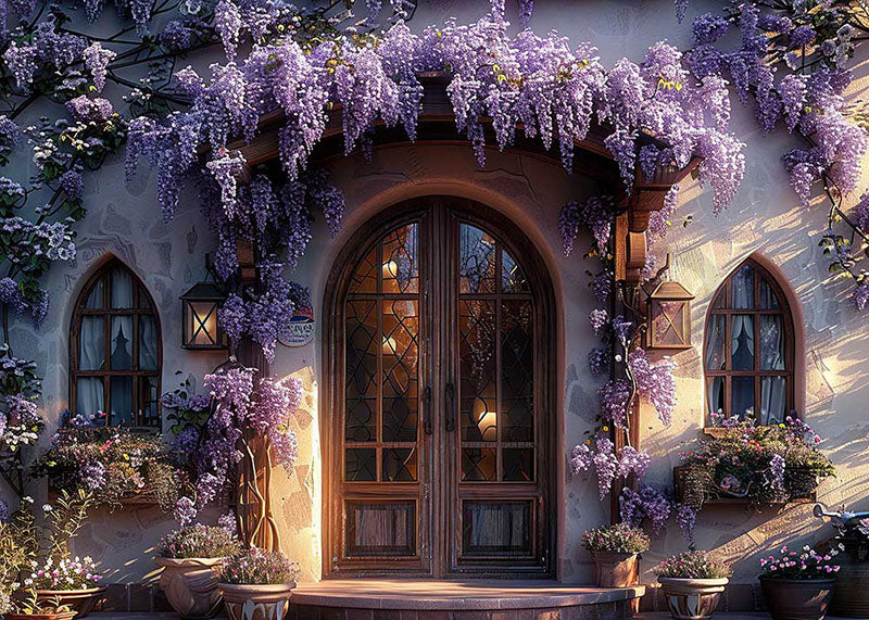 Avezano Spring Purple Flowers Flower Tree Photography Backdrop