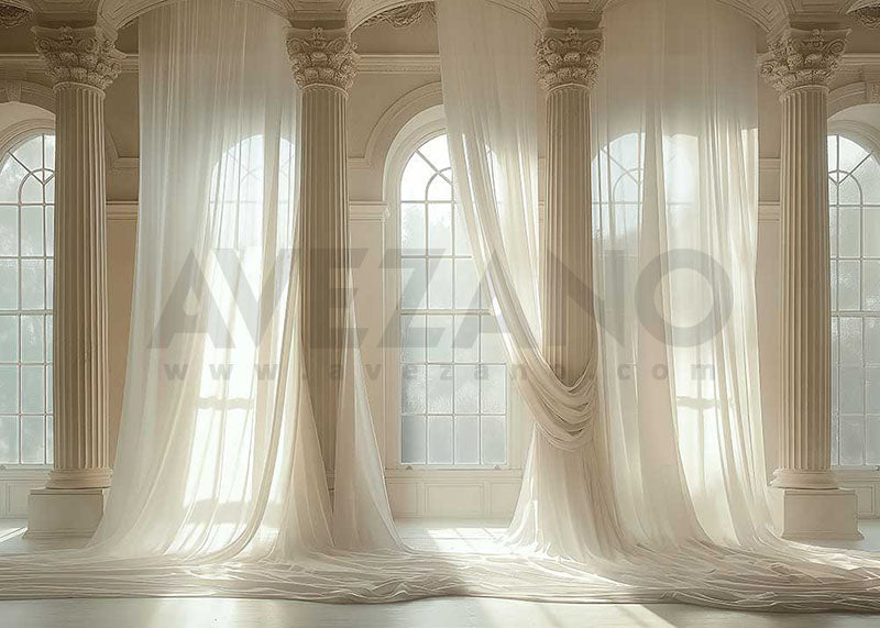 Avezano Bohemian Simple Palace Pillars Photography Backdrop